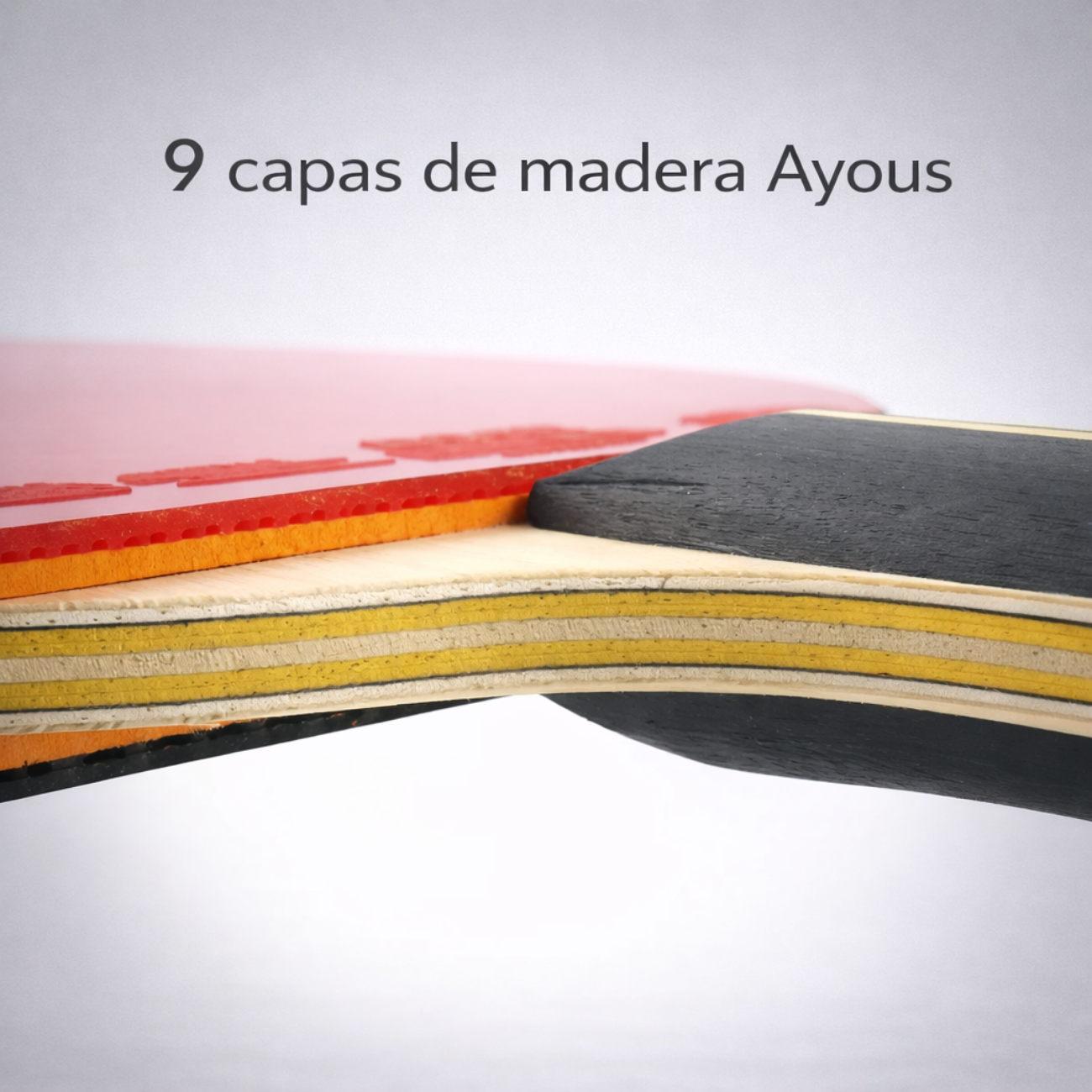 Paleta de Ping Pong 7 estrellas, estuche impermeable, 9 capas de madera