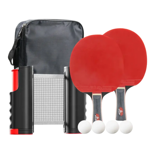 Kit de 2 Paletas de Ping Pong + Malla + 4 pelotas + estuche