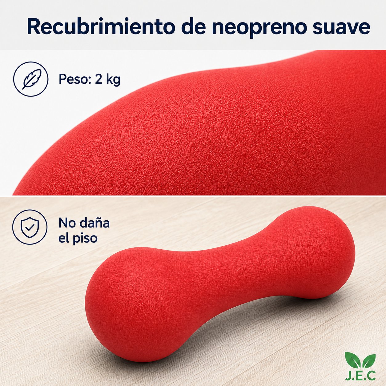 Mancuerna de Neopreno 2 Kg Forma de Hueso por Unidad