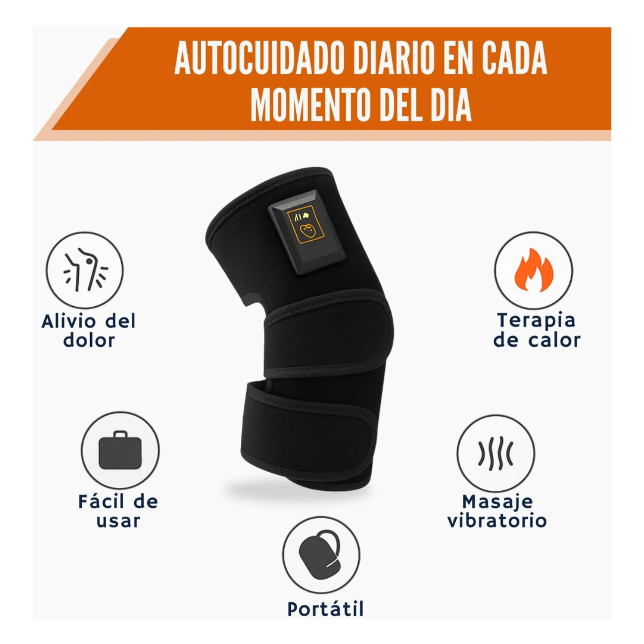 Rodillera Térmica Masajeadora Inalámbrica Alivio De Dolor Articular