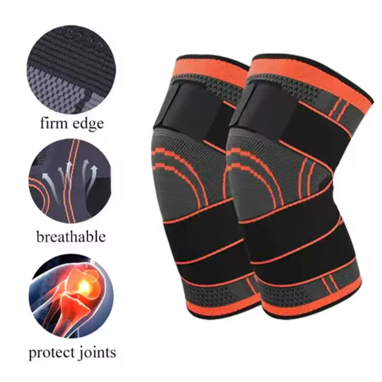 Rodillera de Compresión deportiva con Velcro Ajustable