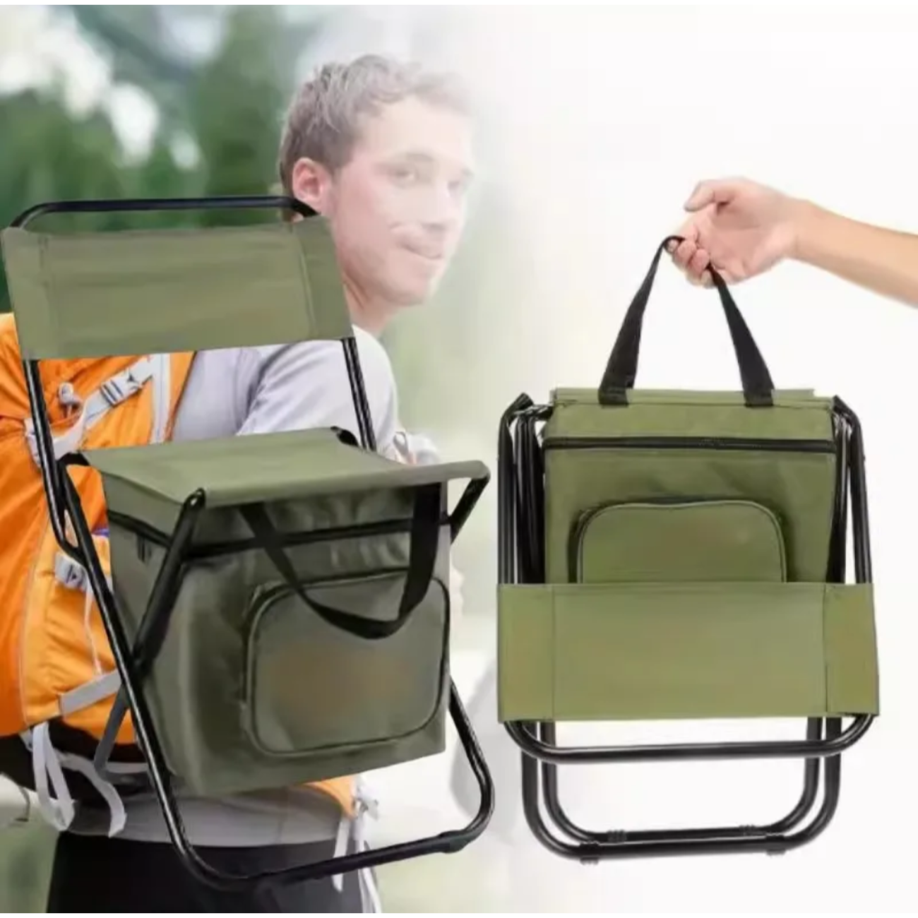 Silla Plegable Camping Con Cooler Térmico Pesca Outdoor