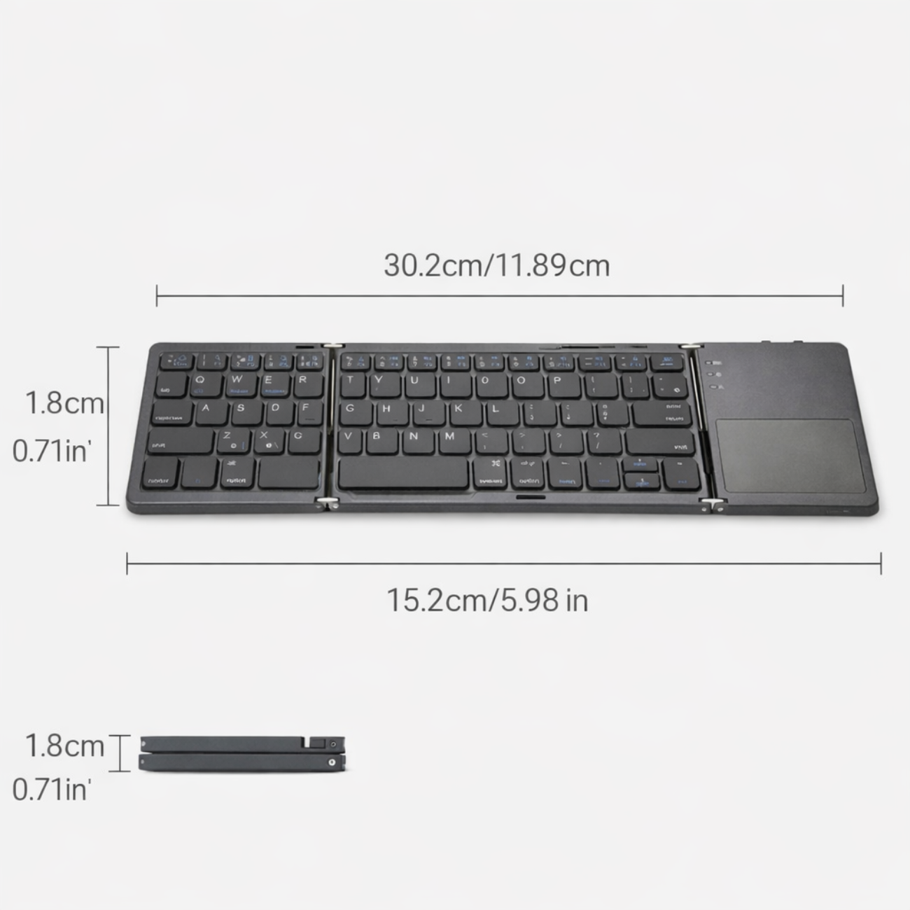 Teclado Plegable Bluetooth con Touchpad Portátil