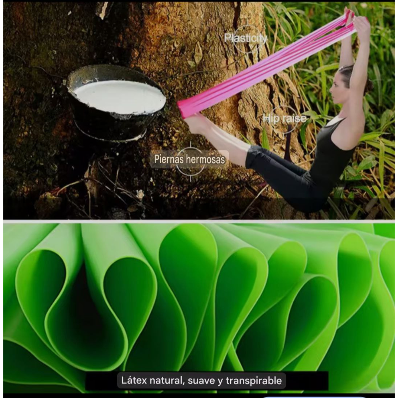 Banda de Resistencia Plana Tipo Tela Ejercicio Fitness