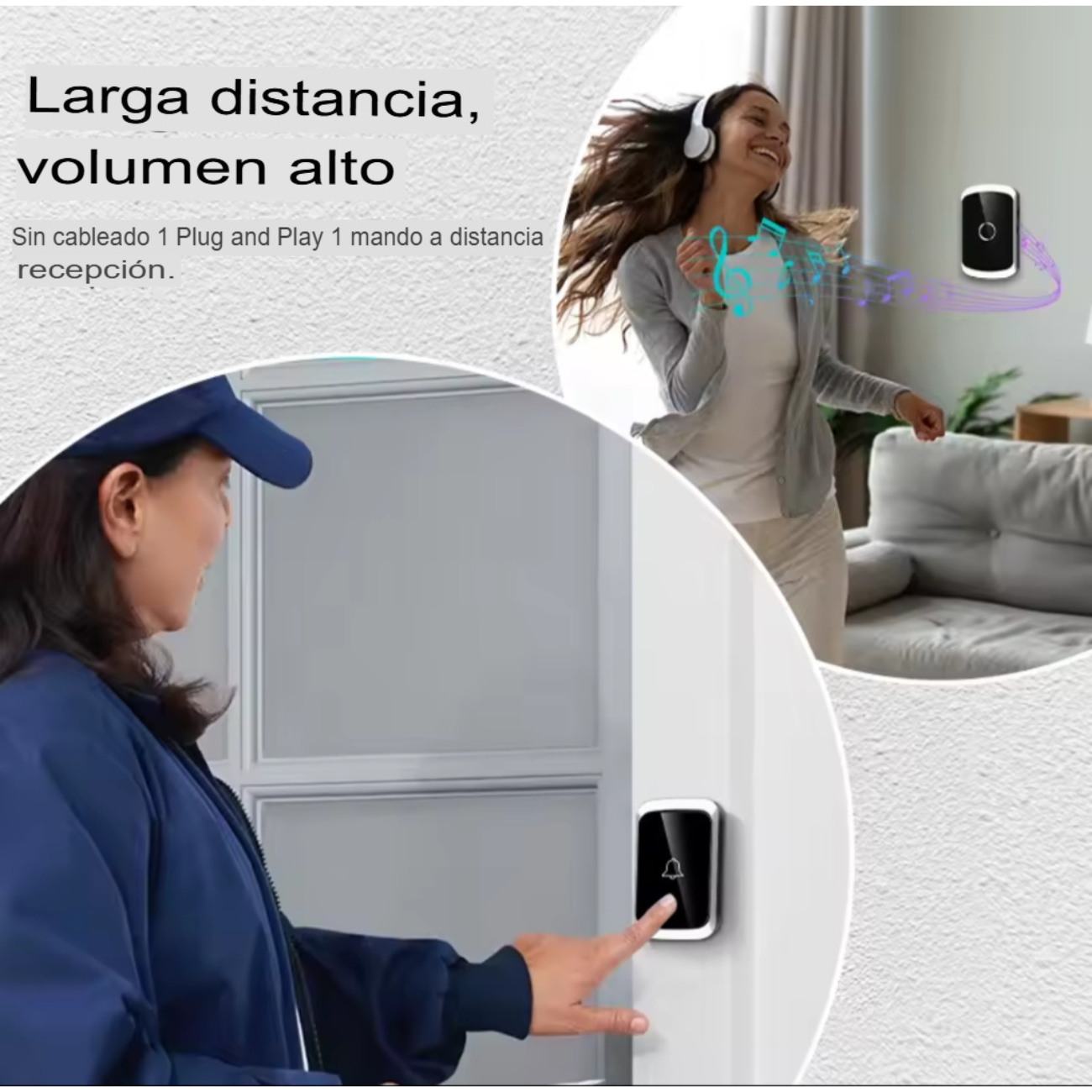 Timbre Inalámbrico 100m Alcance Impermeable Y Potente