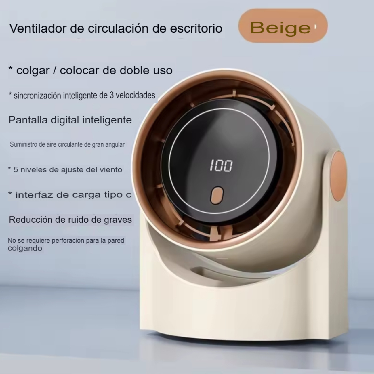 Mini Ventilador De Escritorio Potente Recargable Silencioso