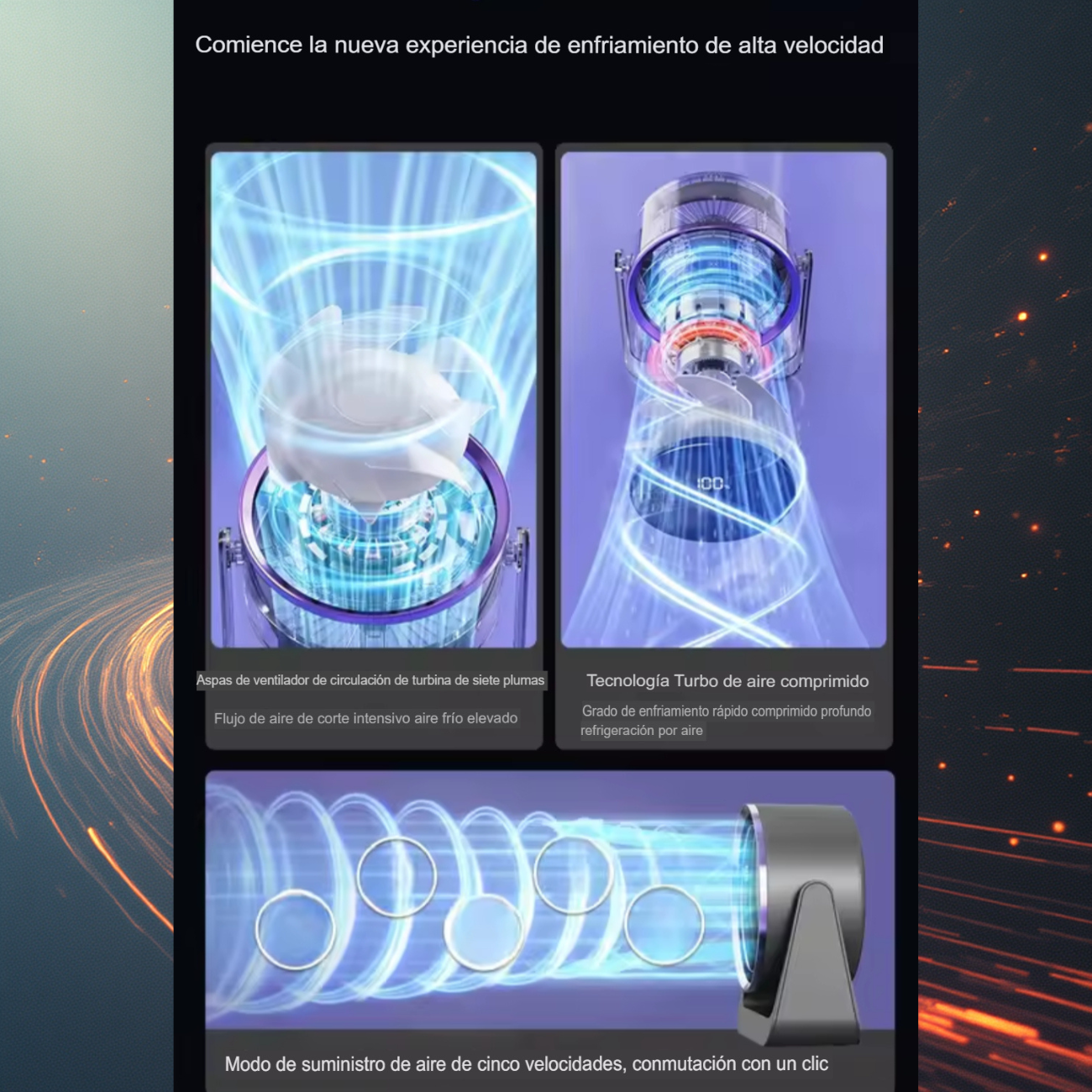 Mini Ventilador De Escritorio Potente Recargable Silencioso